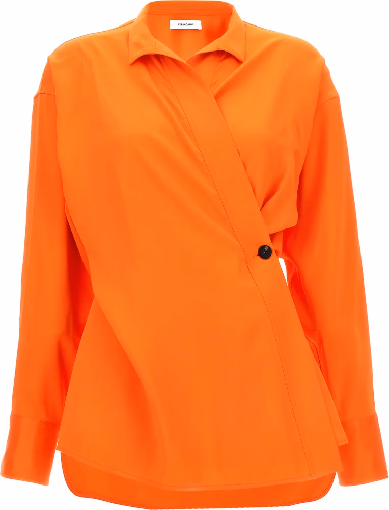 Ferragamo Orange Viscose Blouse