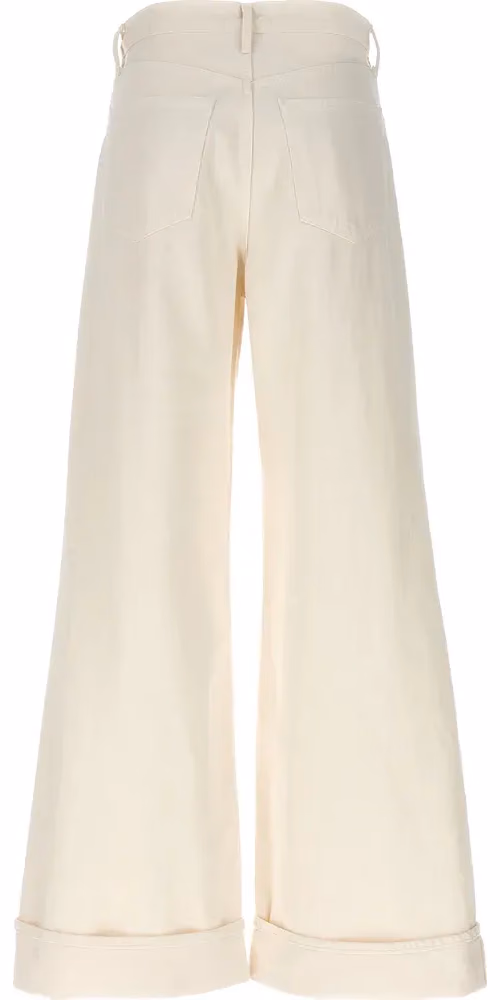 Agolde White Cotton High-Waisted Jean