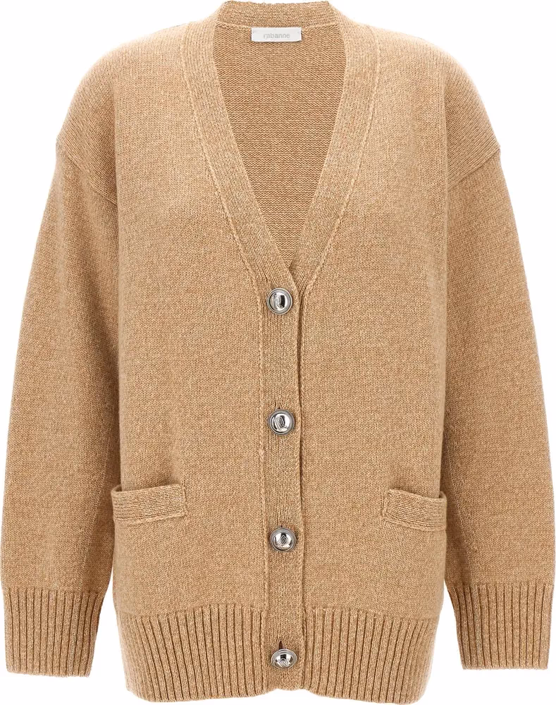 Paco Rabanne Beige Wool Cardigan