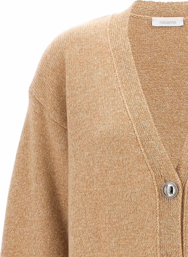Paco Rabanne Beige Wool Cardigan
