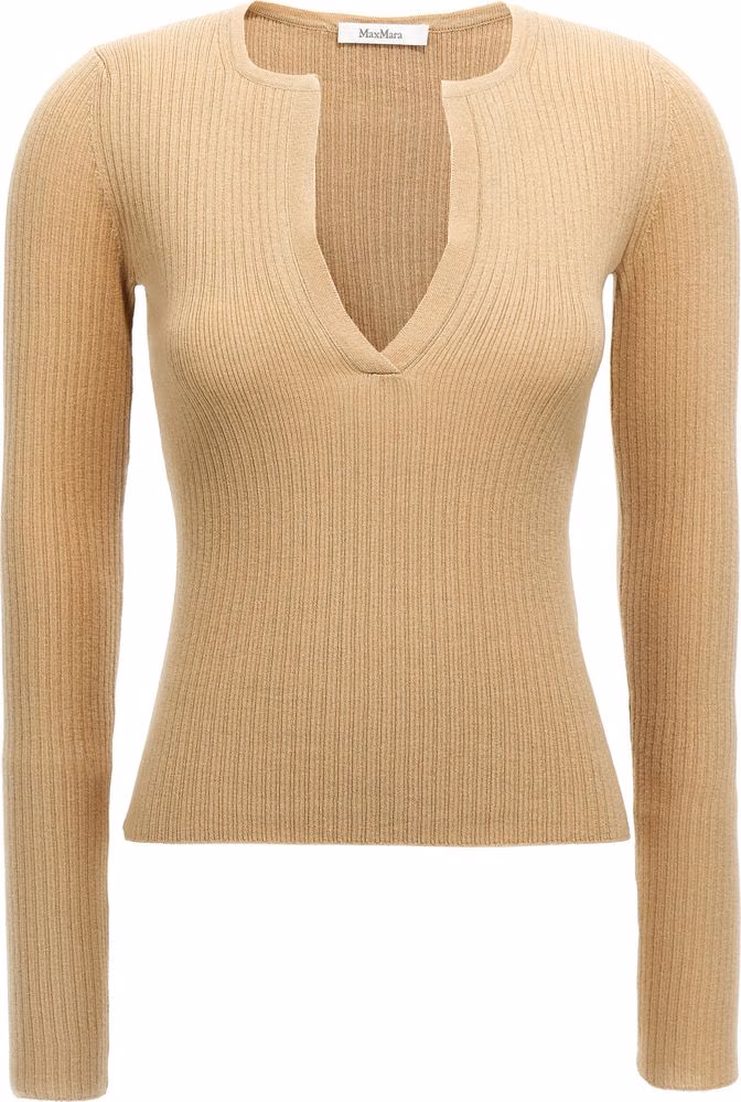 Max Mara Beige Silk Cardigan