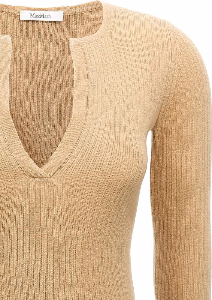 Max Mara Beige Silk Cardigan