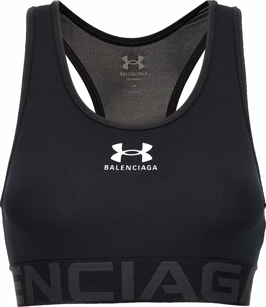 Balenciaga Black Polyester Sport Bra