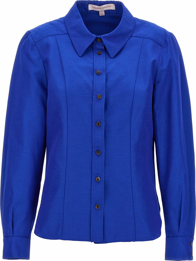 Carolina Herrera Blue Cotton Blouse