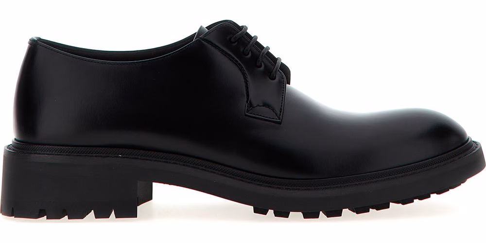 Saint Laurent Black Lamb Leather Oxfords And Derbies