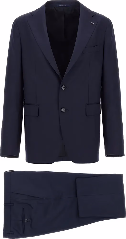 Tagliatore Blue Virgin Wool Two-Piece Suit