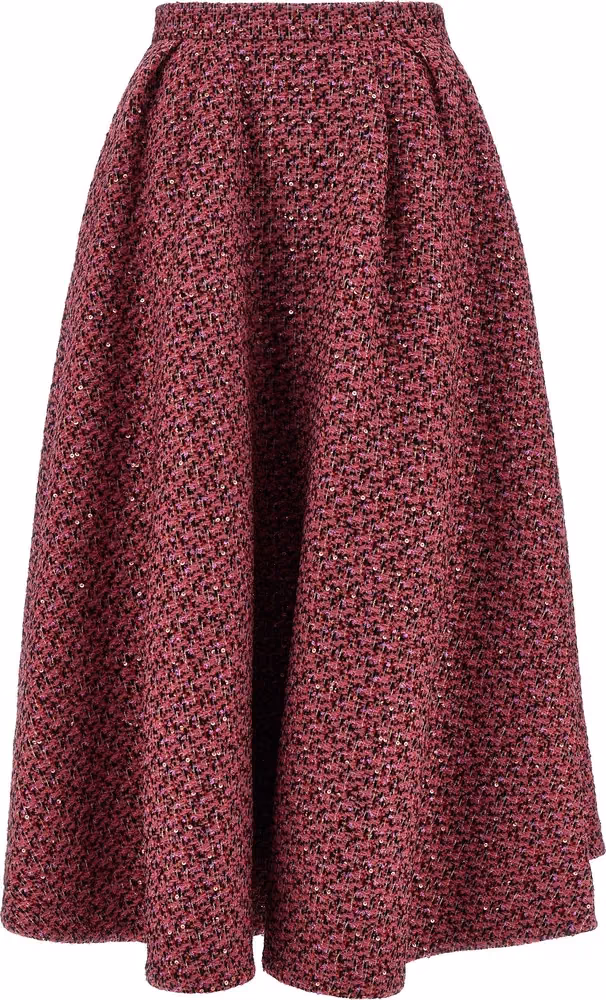 Alessandra Rich Multicolor Polyamide Midi Skirt