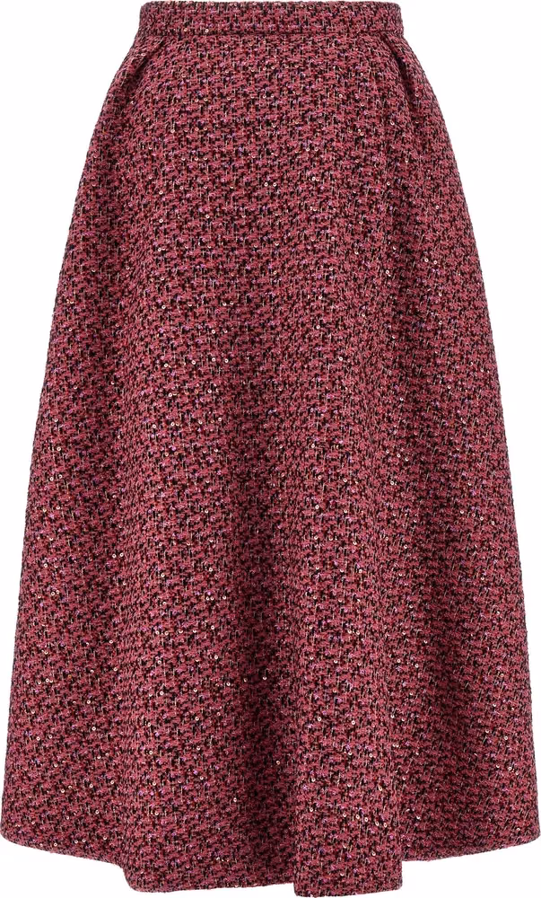 Alessandra Rich Multicolor Polyamide Midi Skirt