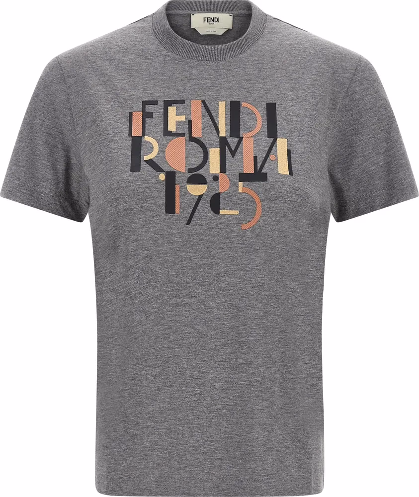 Fendi Gray Cotton T-Shirt