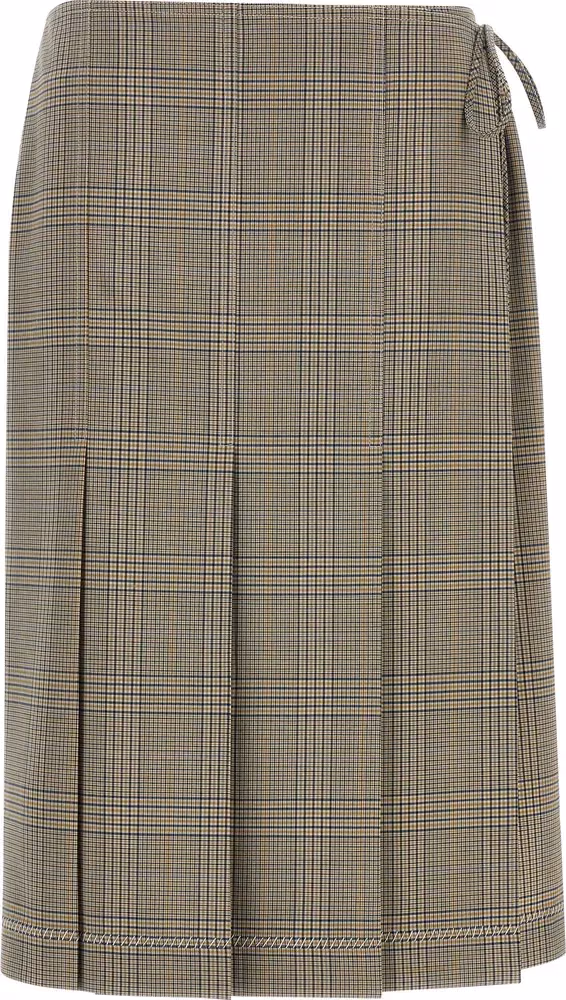 Marni Gray Polyester Midi Skirt