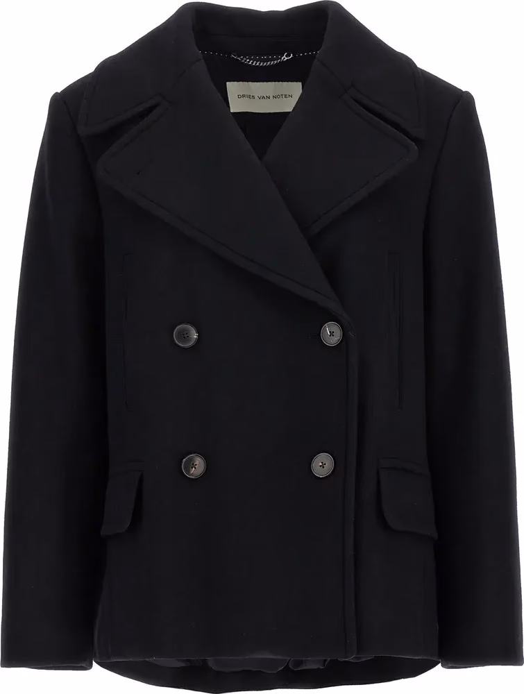 Dries Van Noten Black Wool Coat