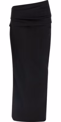 Black Wool Midi Skirt