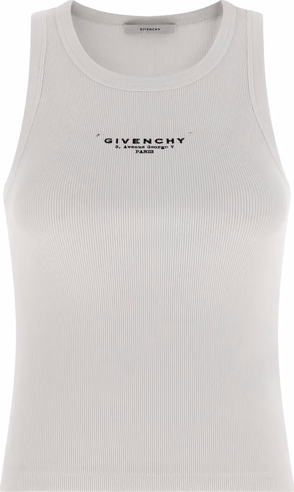 Givenchy White Cotton Sleeveles T-Shirt