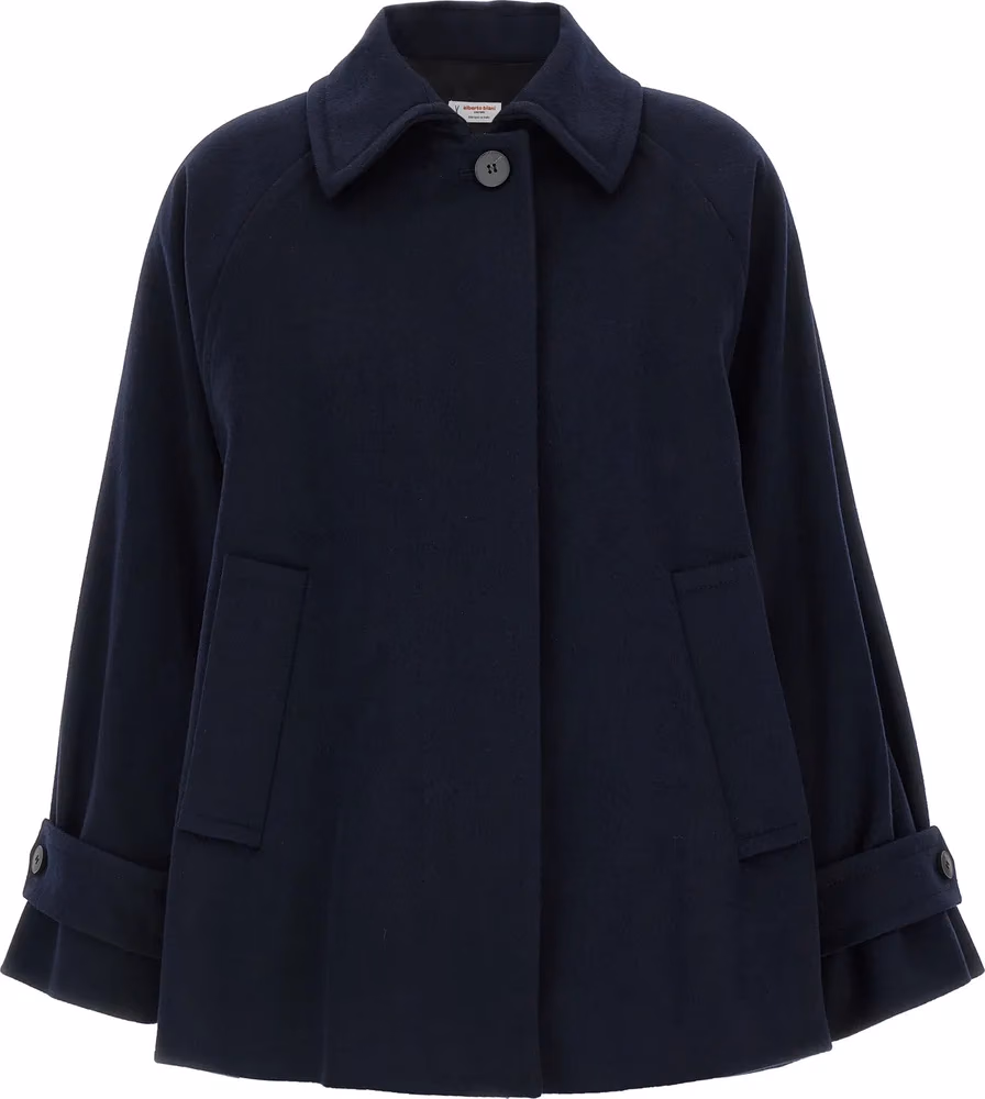 Alberto Biani Blue Virgin Wool Coat