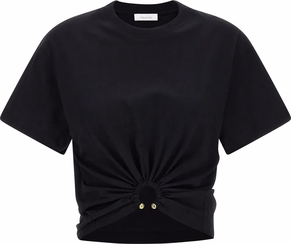 Paco Rabanne Black Cotton T-Shirt