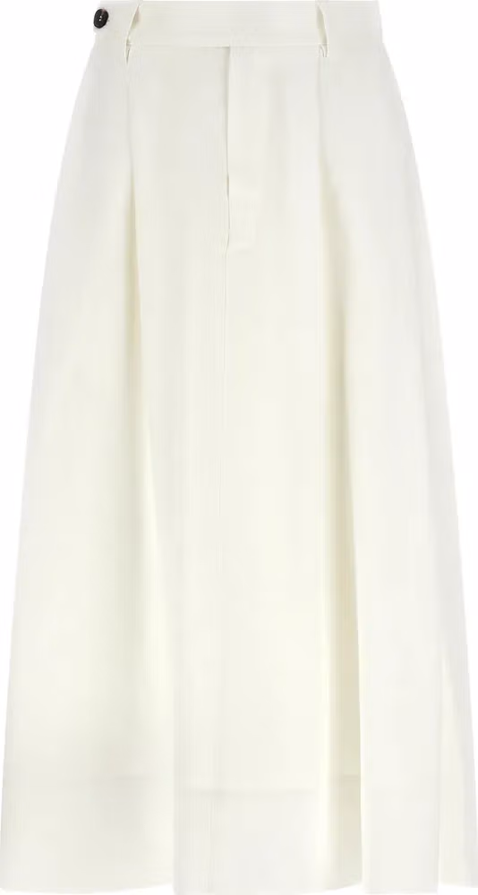 Brunello Cucinelli White Viscose Midi Skirt