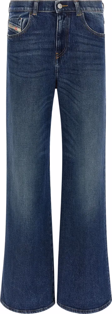 Diesel Blue Cotton Flared Jeans