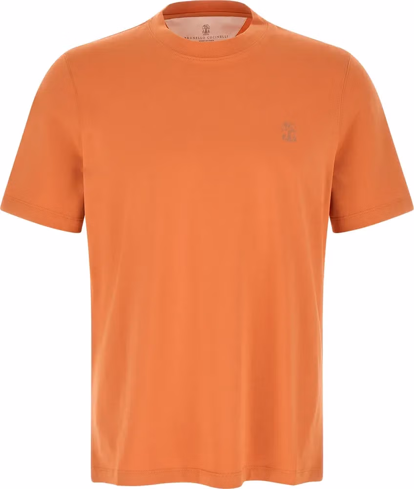 Brunello Cucinelli Orange Cotton T-Shirt