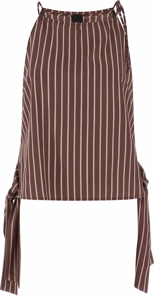 PINKO Brown Viscose Sleeveles T-Shirt