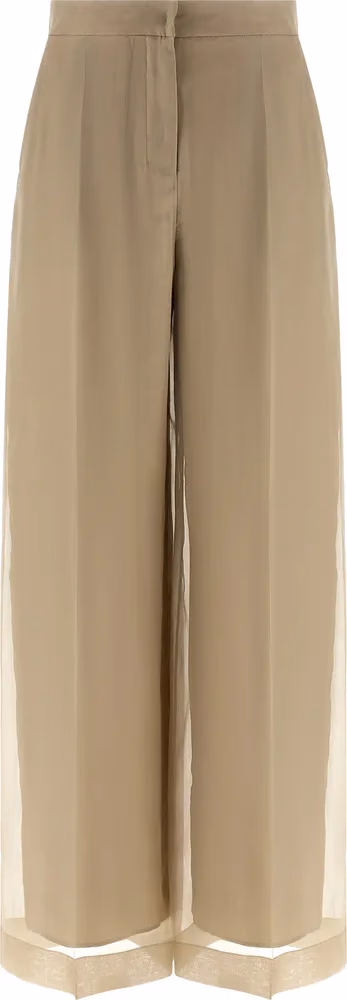 Max Mara Beige Silk Casual Pants