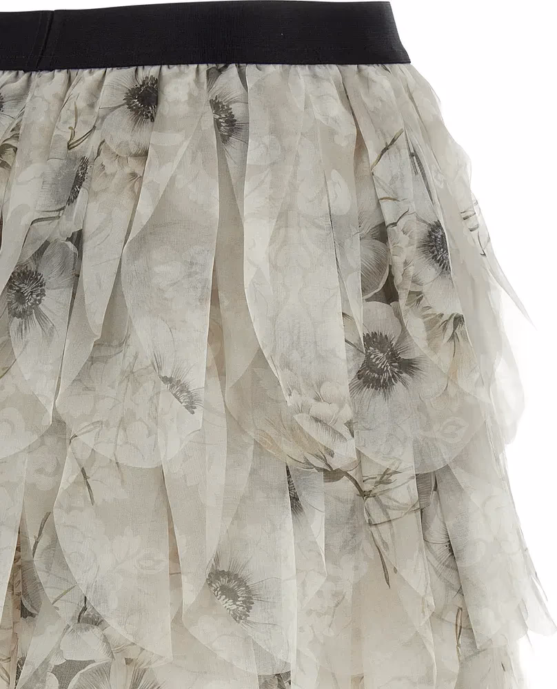 Max Mara Gray Silk Long Skirt
