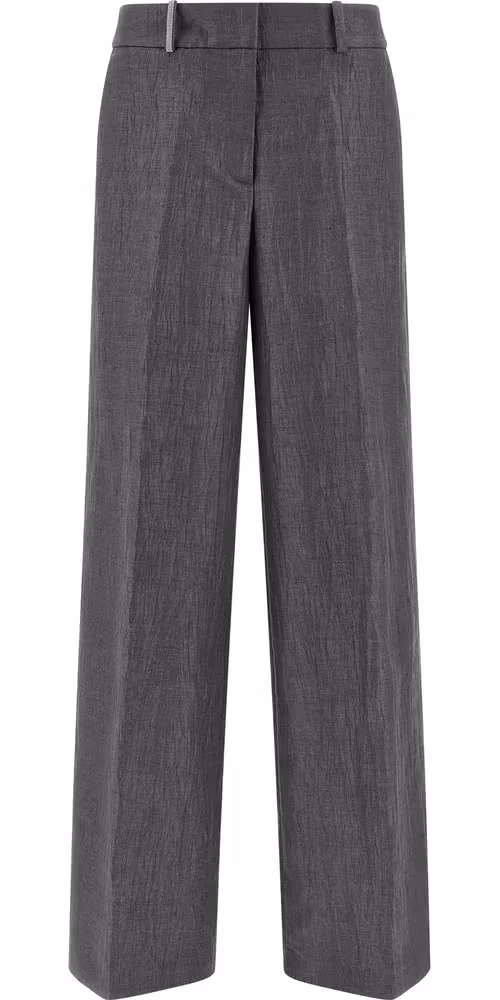 Peserico Gray Linen Casual Pants