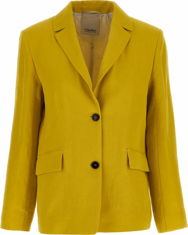 'S Max Mara Bicolor Linen Blazer