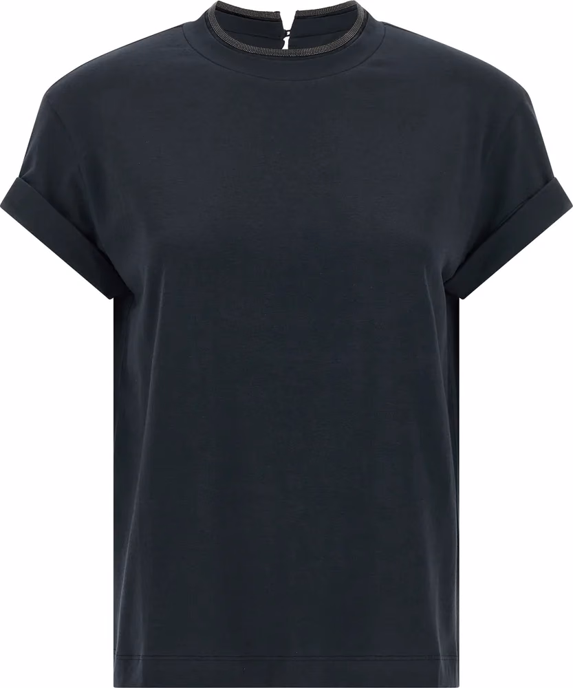Brunello Cucinelli Blue Cotton T-Shirt