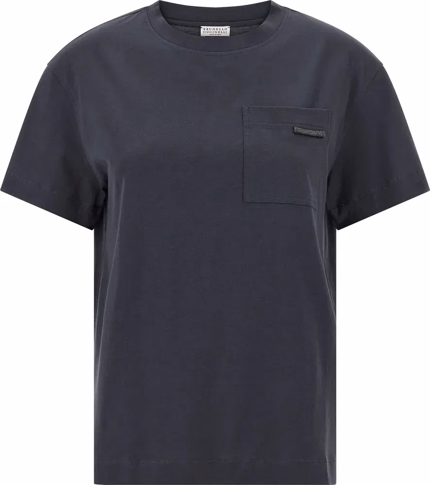 Brunello Cucinelli Blue Cotton T-Shirt