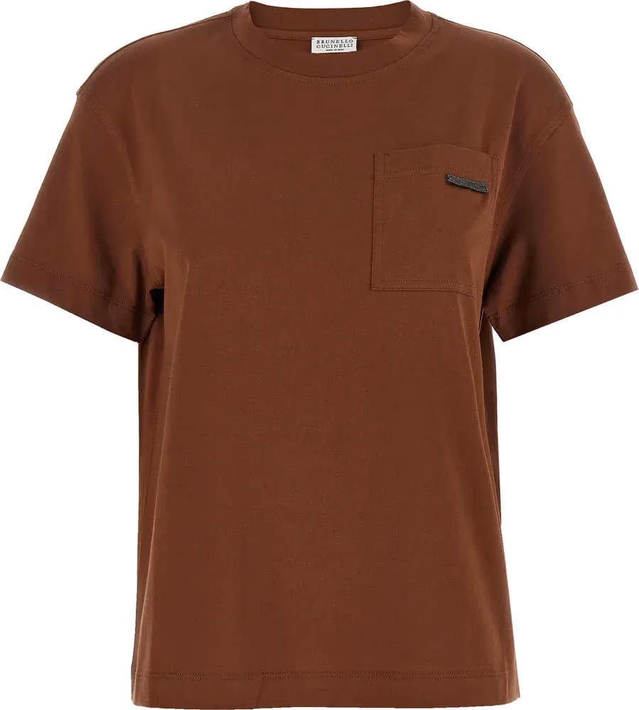 Brunello Cucinelli Brown Cotton T-Shirt