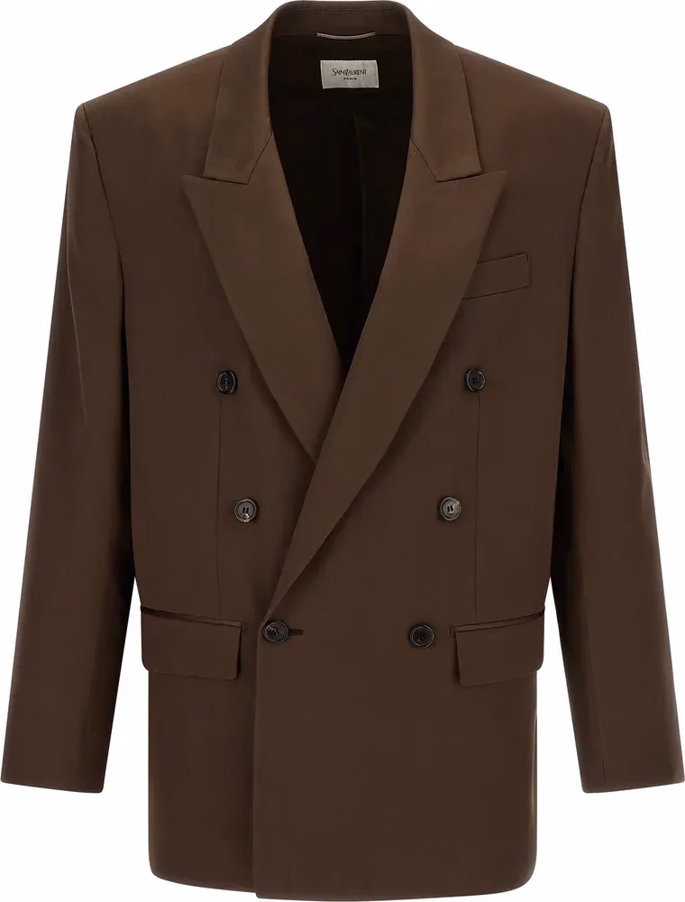 Saint Laurent Brown Silk Blazer