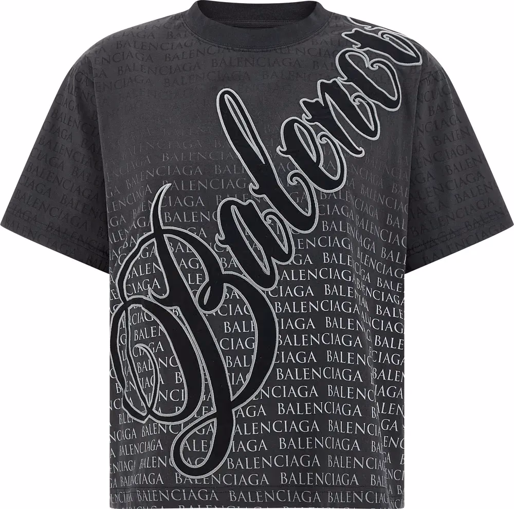 Balenciaga Black Cotton T-Shirt