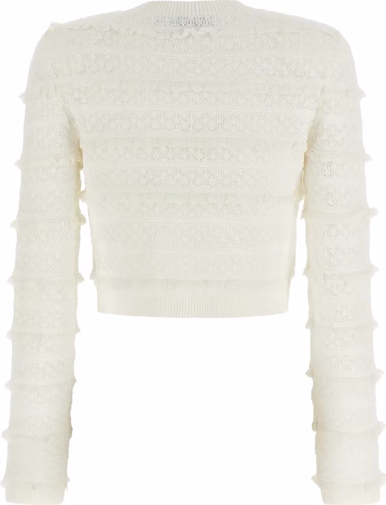 Self-Portrait White Viscose Cardigan