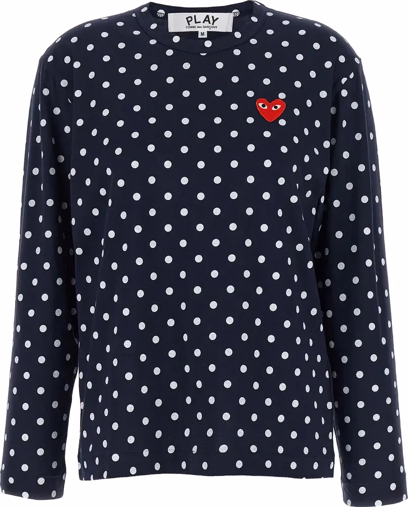 Comme Des Garçons Play Blue Cotton Long Sleeve T-Shirt