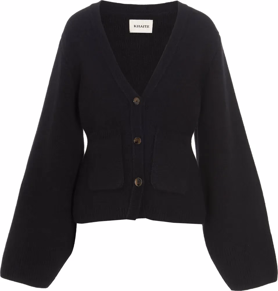 Khaite Black Cashmere Cardigan