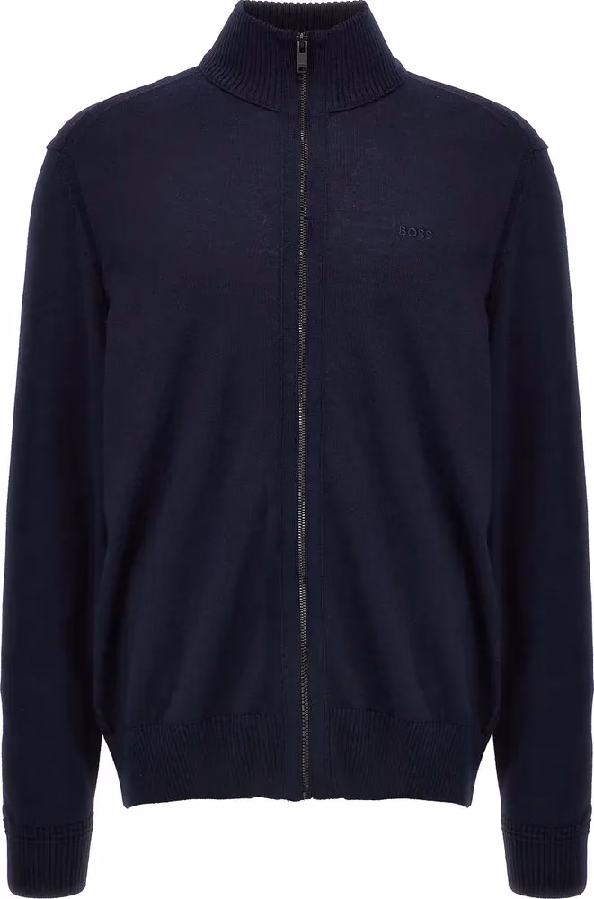 Hugo Boss Blue Wool Cardigan