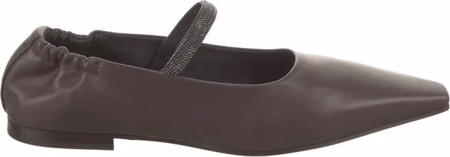 Brunello Cucinelli Brown Leather Ballet Flats