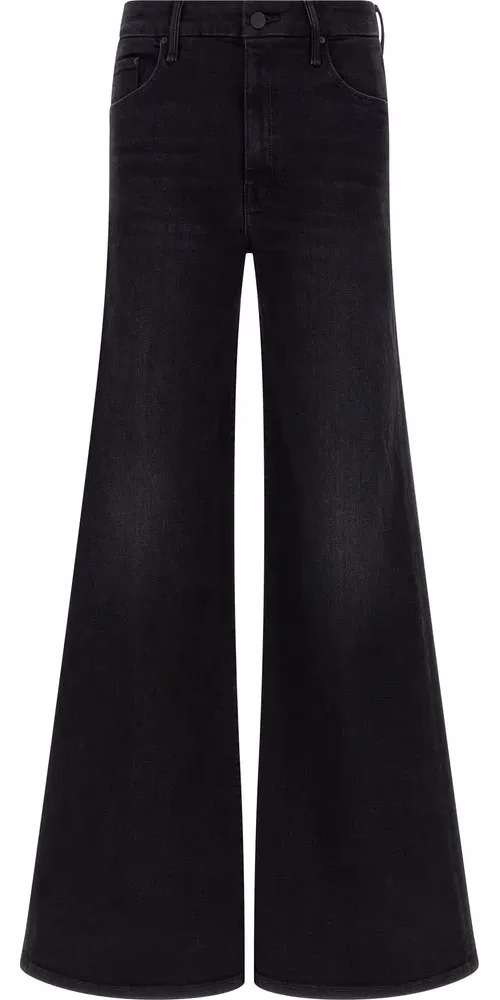 Mother Denim Black Cotton Flared Jeans