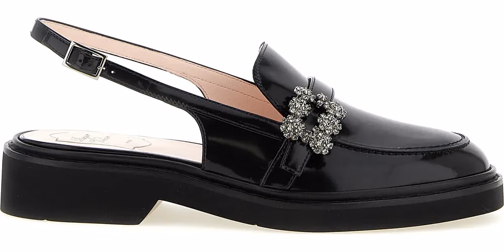Roger Vivier Black Calfskin Moccassin