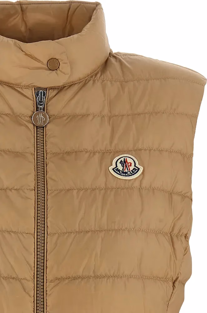Moncler Beige Polyamide Sleeveless Jacket