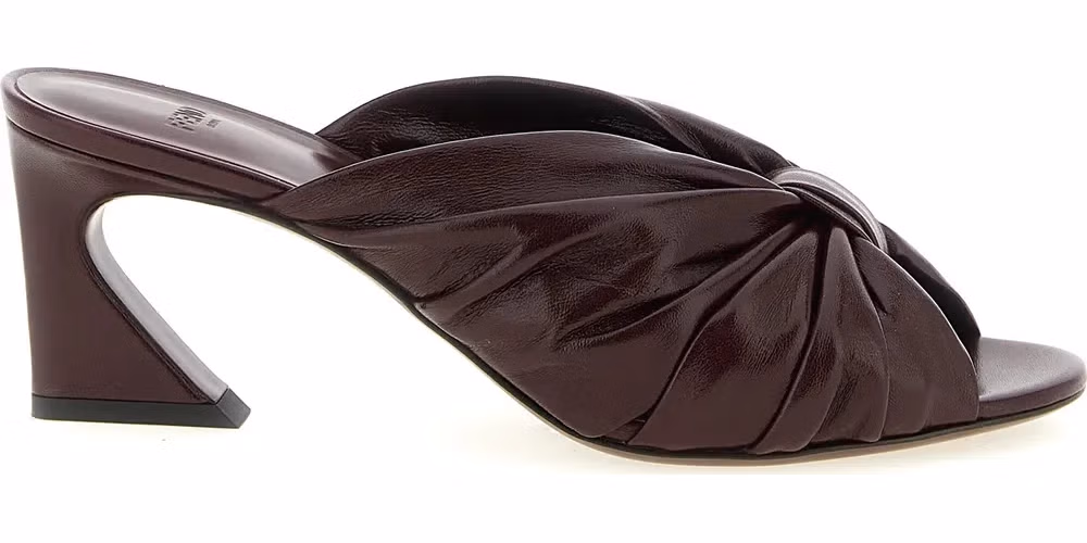 Fendi Bordeaux Lamb Leather Platform Sandals