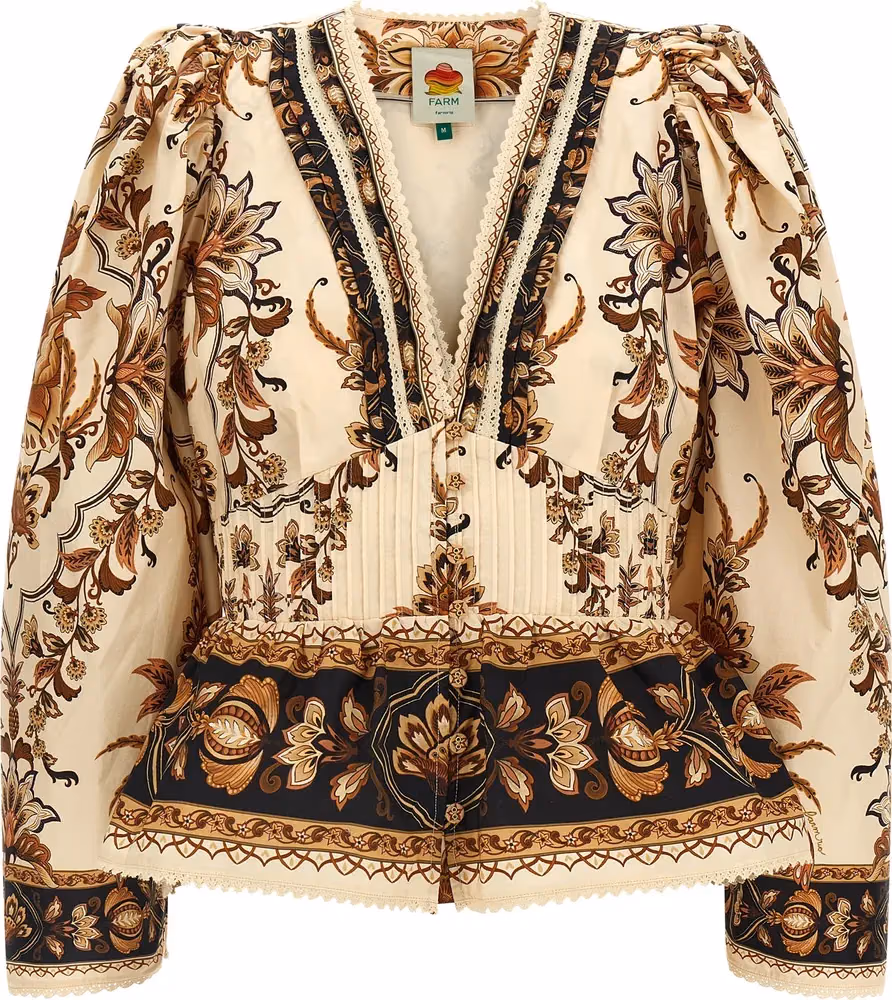 FARM RIO Beige Cotton Blouse