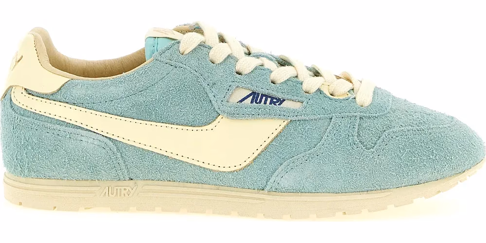 Autry Blue Cowhide Low Top Sneakers