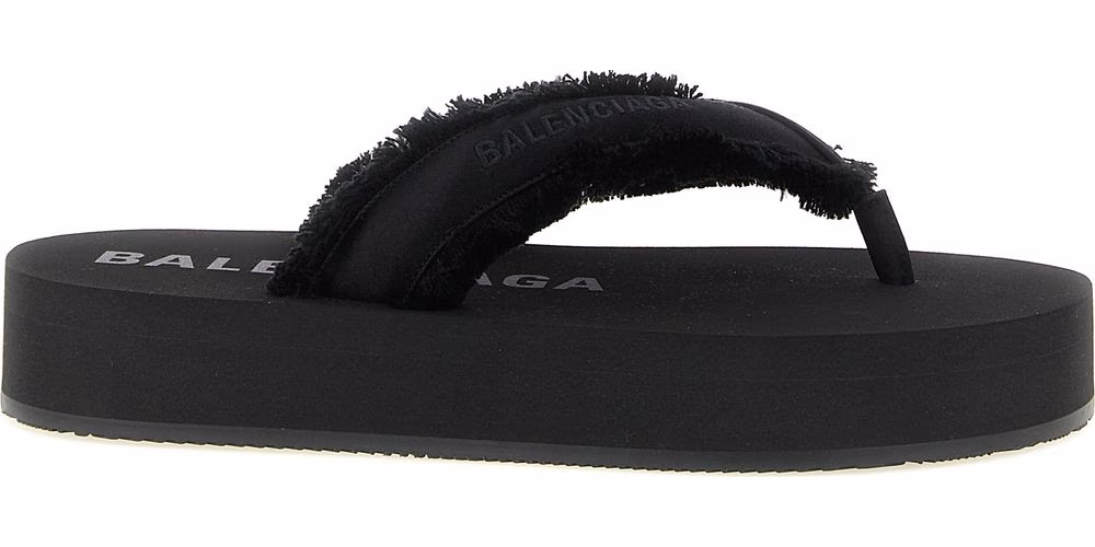 Balenciaga Black Viscose Slides