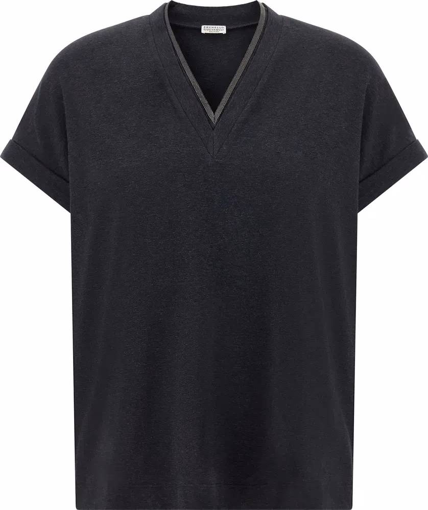 Brunello Cucinelli Gray Cotton T-Shirt