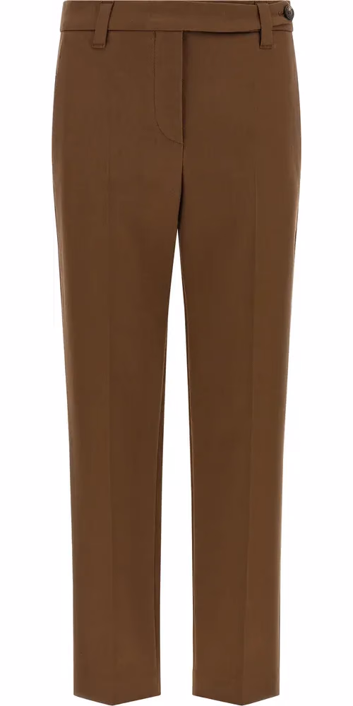 Brunello Cucinelli Brown Cotton Cropped Pants