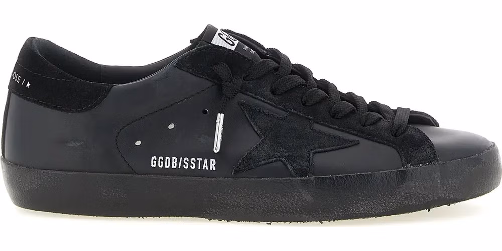 Golden Goose Black Cowhide Low Top Sneakers