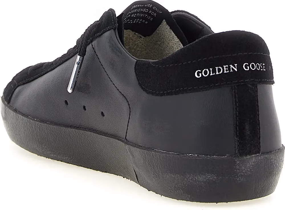Golden Goose Black Cowhide Low Top Sneakers