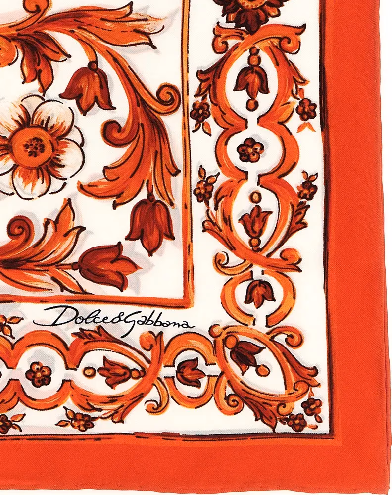 Dolce & Gabbana Orange Silk Foulard