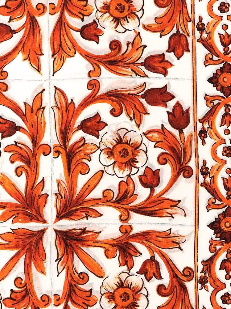 Dolce & Gabbana Orange Silk Foulard